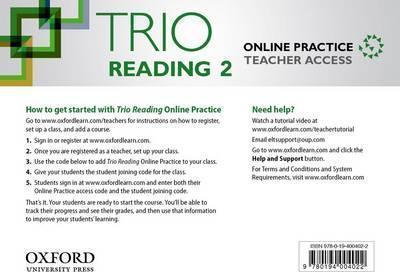 TRIO READING: LEVEL 2: ONLINE PRACTICE TEACHER ACCESS CARD